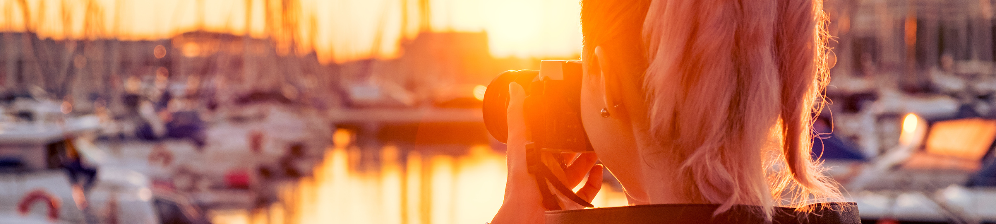 appareil photo port paimpol illuminé guirlandes lumineuses coucher soleil